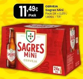 Oferta de Sagres Mini - Cerveja por 11,49€ em Intermarché