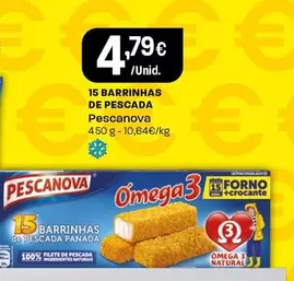 Oferta de Pescanova - 15 Barrinhas De Pescada por 4,79€ em Intermarché