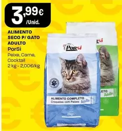 Oferta de Porsi - ALIMENTO SECO P/ GATO ADULTO por 3,99€ em Intermarché