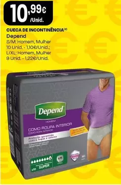 Oferta de Depend - Cueca De Incontinencia por 10,99€ em Intermarché