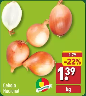 Oferta de Cebola Nacional por 1,39€ em Aldi