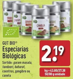 Oferta de Gut Bio - Especiarias Biologicas por 2,19€ em Aldi