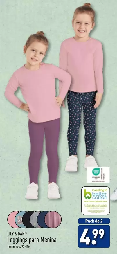 Oferta de Lift & Dan - Leggings Para Menina por 4,99€ em Aldi