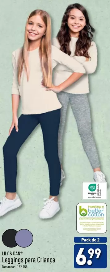 Oferta de Lily & Dan - Leggings Para Crianca por 6,99€ em Aldi