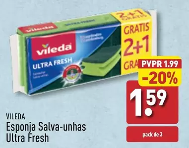 Oferta de Vileda - Esponja Salva-Unhas Ultra Fresh por 1,59€ em Aldi