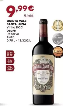 Oferta de Quiinta Vale Santa Luzia - Vinho DOC Douro  por 9,99€ em Intermarché