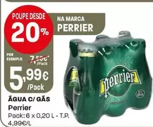 Oferta de Perrier - Água C/ Gás por 5,99€ em Intermarché