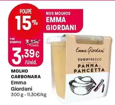 Oferta de Emma Giordani - Molho Carbonara por 3,39€ em Intermarché