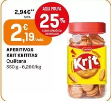 Oferta de Cuétara - Aperitivos Krit Krititas por 2,19€ em Intermarché