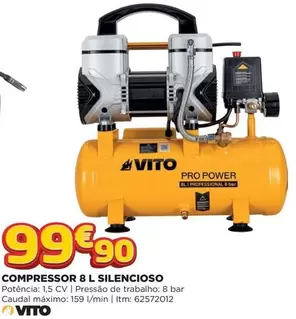 Oferta de B! - Vitto - Compressor 8 L Silencioso por 99,9€ em Bricomarché