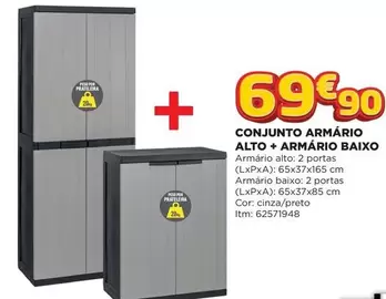 Oferta de Conjunto Armario Alto + Armario Baixo por 69,9€ em Bricomarché