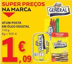 Oferta de General - Posta - Atum Em Oleo Vegetal por 1,09€ em E.Leclerc