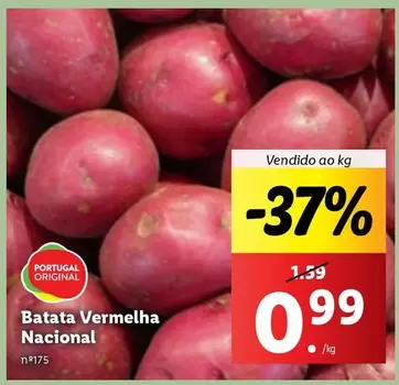 Oferta de Nacional - Batata Vermelha por 0,99€ em Lidl