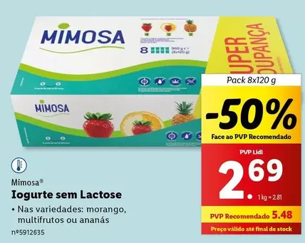 Oferta de Mimosa - Iogurte sem Lactose por 5,48€ em Lidl