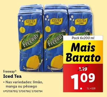 Oferta de Freeway - Iced Tea por 1,09€ em Lidl