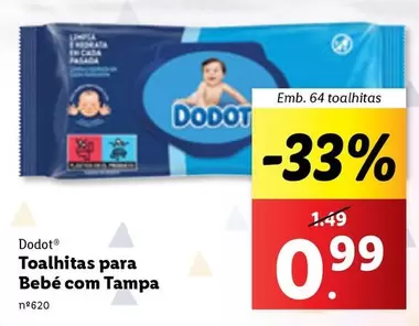 Oferta de Dodot - Toalhitas Para Bebe Com Tampa por 0,99€ em Lidl