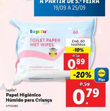 Oferta de Lupilu - Lupilu - Papel Higienico Humido Para Crianca por 0,79€ em Lidl