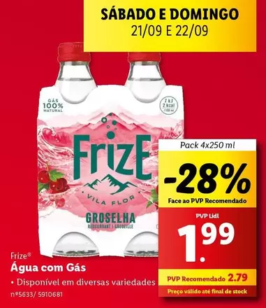 Oferta de Frize - Água Com Gas por 1,99€ em Lidl