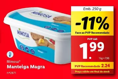 Oferta de Mimosa - Manteiga Magra por 1,99€ em Lidl