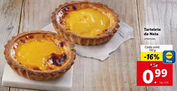 Oferta de Tartelette De Nata por 0,99€ em Lidl