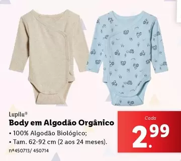 Oferta de Biológico - Lupilu - Body Em Algodão Orgánico por 2,99€ em Lidl