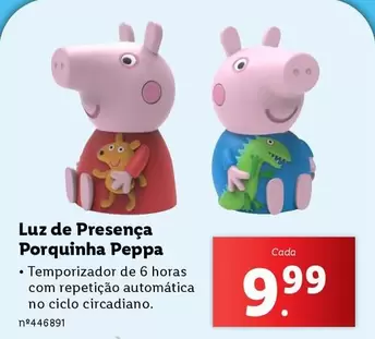 Oferta de .Com - Luz De Presenca Porquinha Peppa por 9,99€ em Lidl