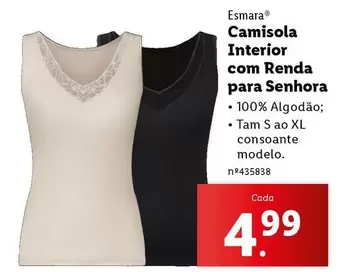 Oferta de .Com - Camisola Interior Com Renda Para Senhora por 4,99€ em Lidl