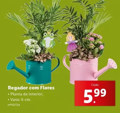 Oferta de .Com - Regador Com Flores por 5,99€ em Lidl