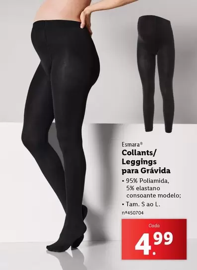 Oferta de Esmara - Collants Leggings Para Gravida por 4,99€ em Lidl