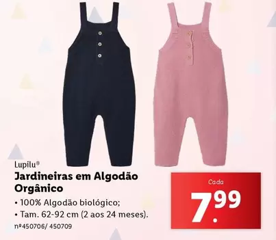 Oferta de Lupilu - Jardineiras em Algodão Organico por 7,99€ em Lidl