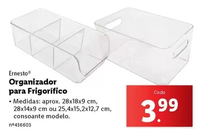 Oferta de Ernesto - Organizador Para Frigorifico por 3,99€ em Lidl