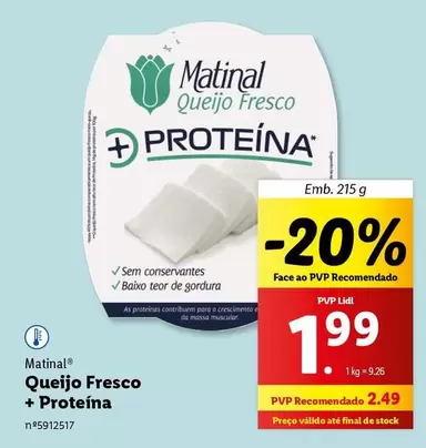 Oferta de Matinal - Queijo Fresco + Proteina por 1,99€ em Lidl