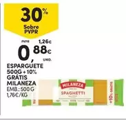 Oferta de Milaneza - Esparguete 500g +10% Gratis por 0,88€ em Continente