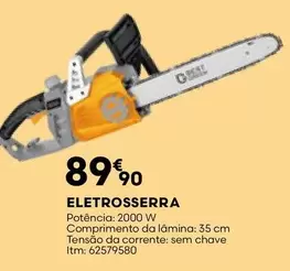 Oferta de Eletrosserra por 89,9€ em Bricomarché