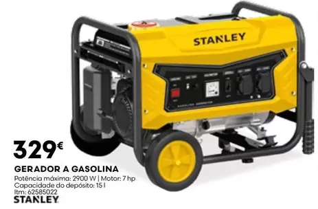 Oferta de A+ - Stanley - Gerador A Gasolina por 329€ em Bricomarché