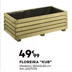 Oferta de Madeira - Floreira "kub" por 49,99€ em Bricomarché