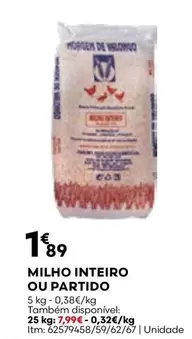 Oferta de Milho Inteiro Ou Partido por 1,89€ em Bricomarché