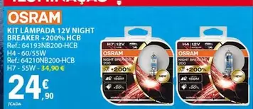 Oferta de Osram - Kit Lampada 12v Night Breaker por 24,9€ em E.Leclerc