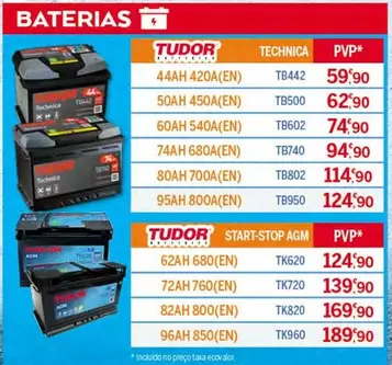 Oferta de Tudor - Baterias por 59,9€ em E.Leclerc