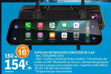 Oferta de .Com - Espelho Retrovisor Com Ecra De 9.66 por 154,9€ em E.Leclerc