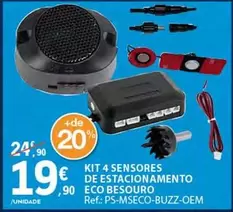 Oferta de Kit 4 Sensores De Estacionamento Eco Besouro por 19,9€ em E.Leclerc