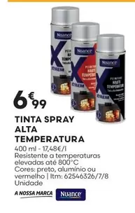 Oferta de A+ - Nuance - Tinta Spray Alta Temperatura por 6,99€ em Bricomarché