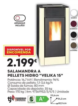 Oferta de Velika - Salamandra A Pellets Hidro 15" por 2199€ em Bricomarché