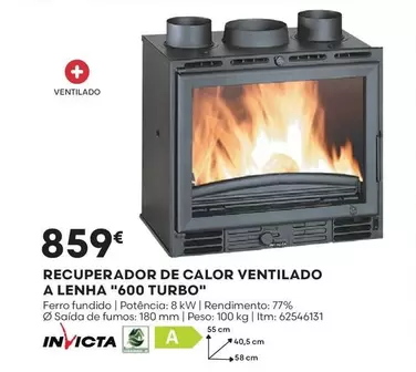 Oferta de Recuperador De Calor Ventilado A Lenha "600 Turbo" por 859€ em Bricomarché