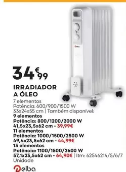 Oferta de A+ - Irradiador A Oleo por 34,99€ em Bricomarché