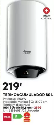 Oferta de Teka - Termoacumulador 80 L por 219€ em Bricomarché