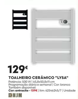 Oferta de Toalheiro Cerámico "lysa" por 129€ em Bricomarché