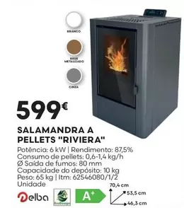 Oferta de A+ - Riviera - Salamandra A Pellets por 599€ em Bricomarché