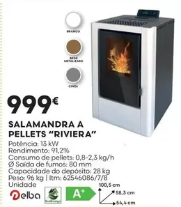 Oferta de A+ - riviera - salamandra A Pellets por 999€ em Bricomarché