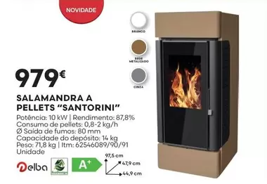 Oferta de A+ - Santorini - Salamandra A Pellets por 979€ em Bricomarché